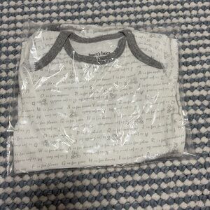 Burt's Bees Baby Gray and White Onsie